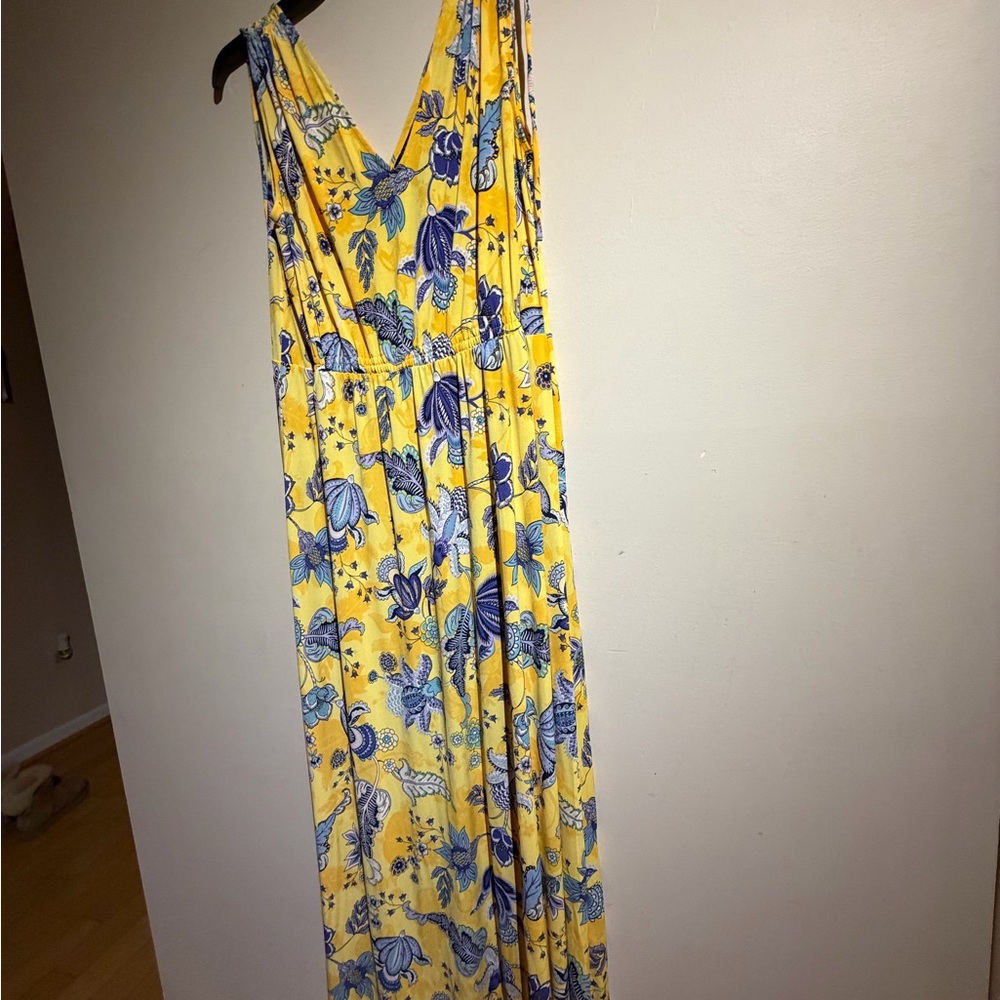 IMAN Yellow and Blue Floral Maxi Dress - Picture 13 of 16